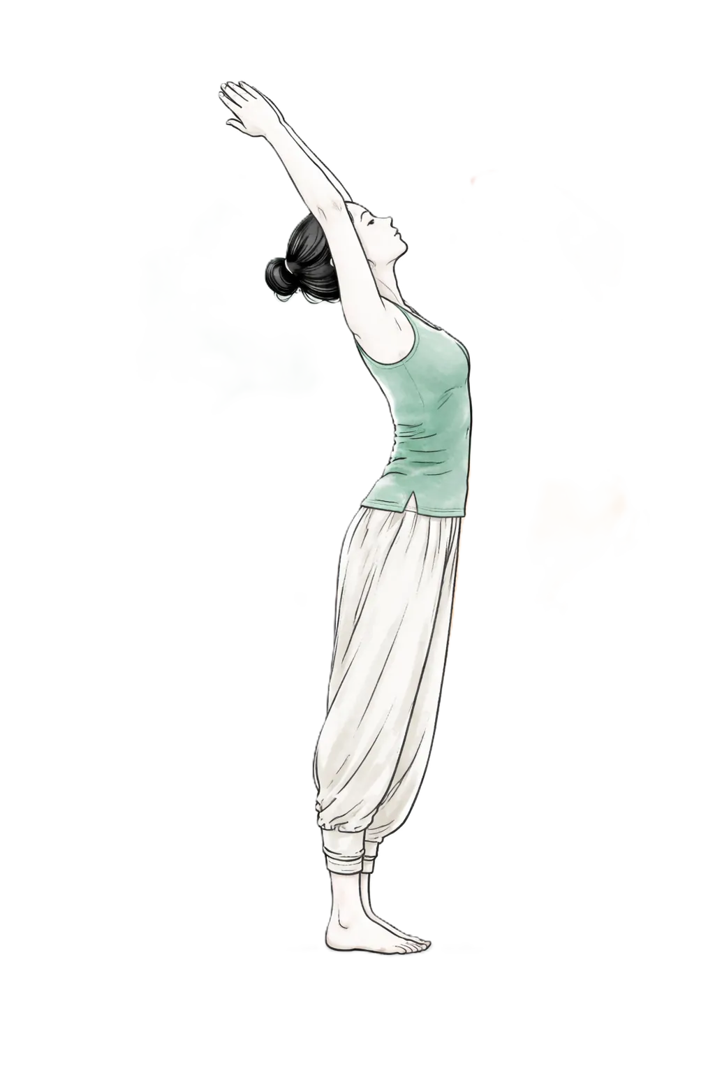 Step 11 of 12 — Hastottana Asana: raised arms, return